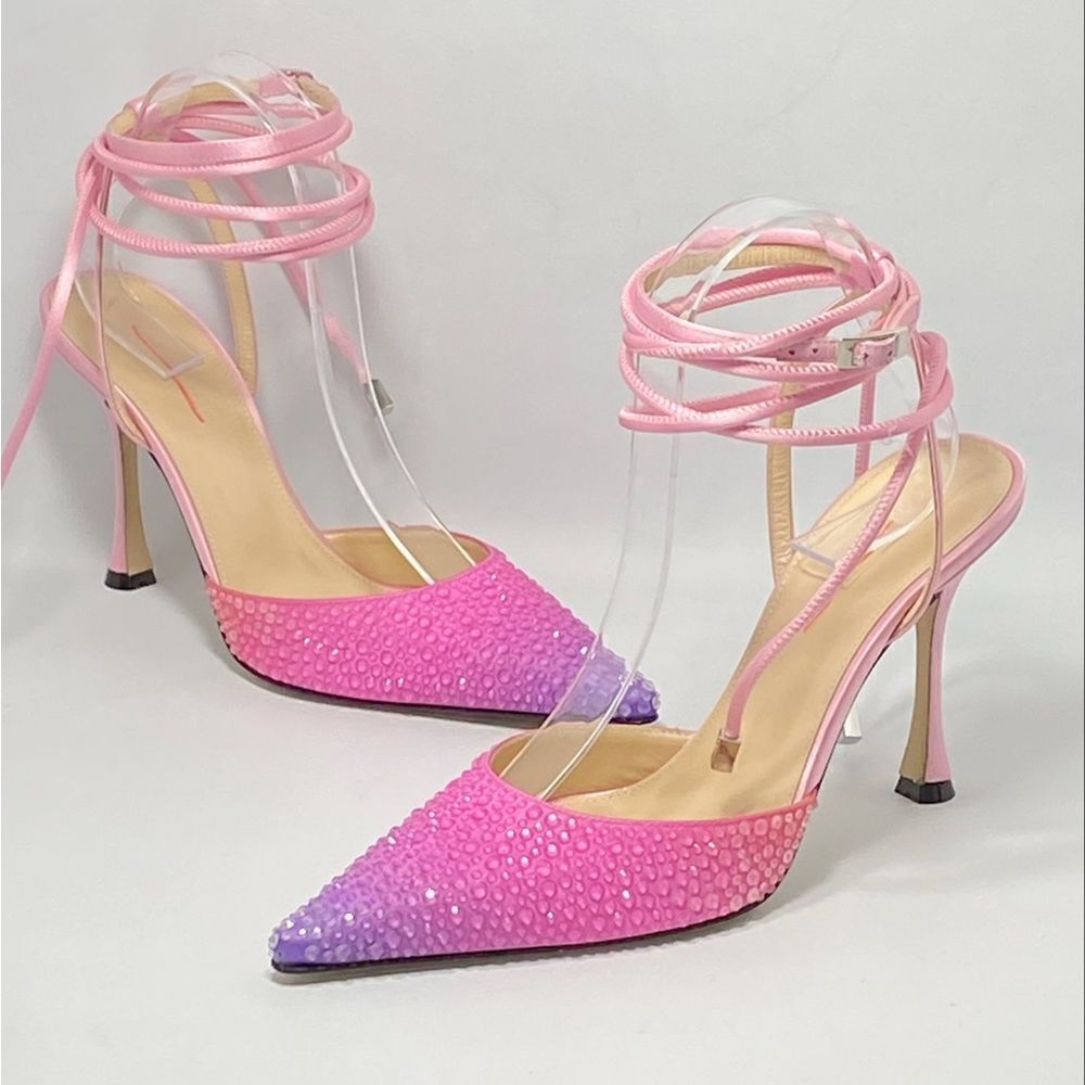 Mach & Mach Crystal-embellished ombré satin pumps size 38.5 - Picture 5 of 15